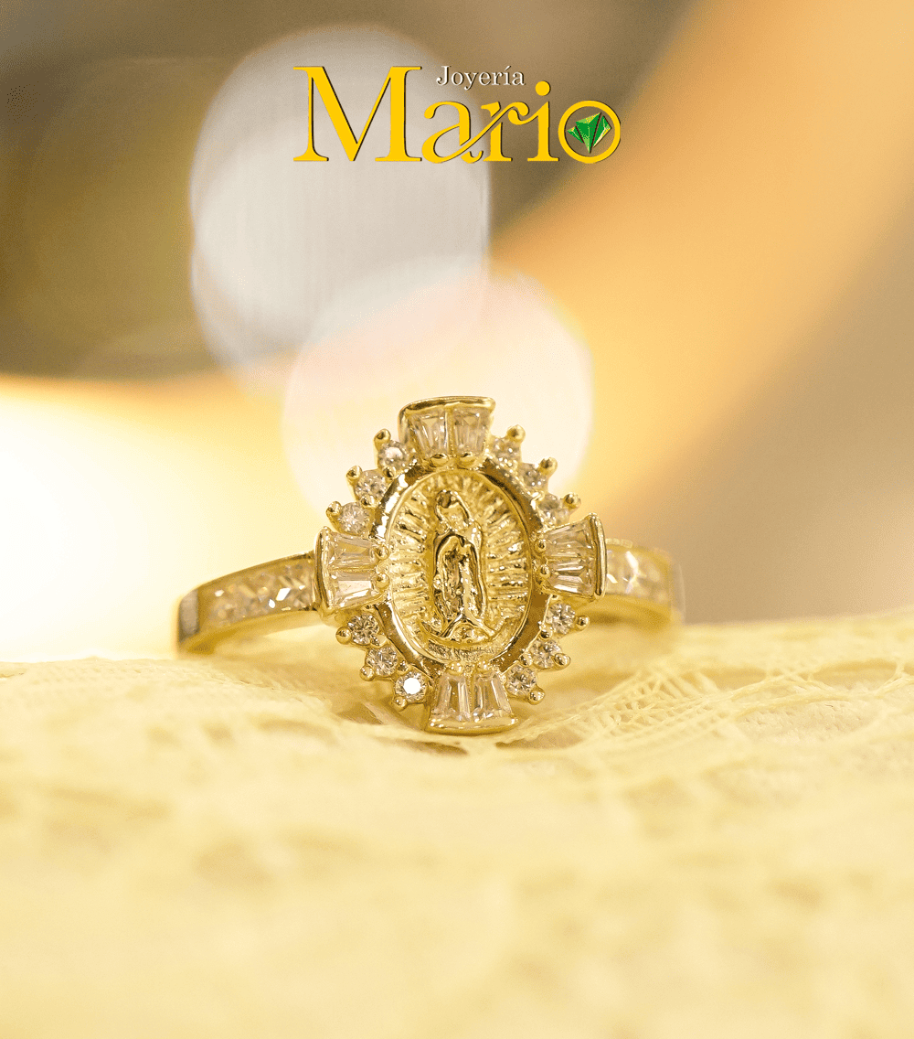 Anillo Virgen Con Circones, en oro Nacional de 18k.