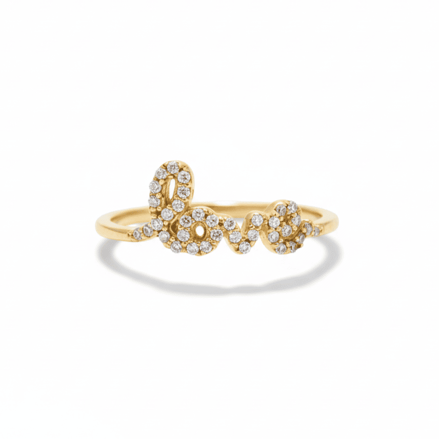 Anillo Love Con Circones, en Oro Nacional de 18k.