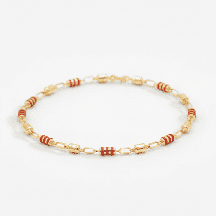 Pulsera de 8k Oro Nacional. Tejido Rustico