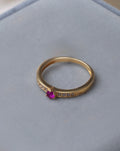 Anillo Compromiso - Circón Fucsia